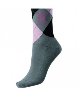 Pramoda Ekoseli Binici Çorabı (Gri)