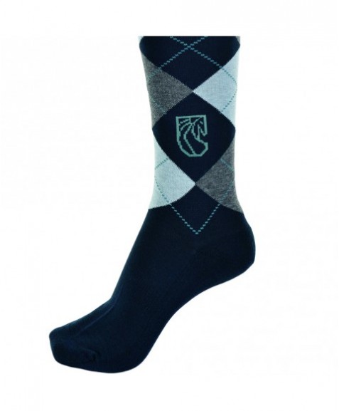 Pramoda Ekoseli Binici Çorabı (Lacivert)