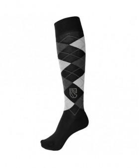 Pramoda Ekoseli Binici Çorabı (Siyah)