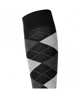 Pramoda Ekoseli Binici Çorabı (Siyah)